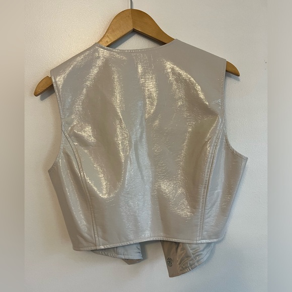 7 For All Mankind vegan leather cropped corset top - Picture 6 of 14